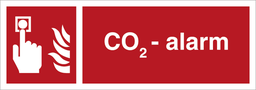 [17-H428PE] CO-2 alam, brandskilt, plast 420 x 140 mm