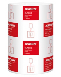 [25-ME-448257] KATRIN Classic S-papirhåndklæderulle til dispenser, 1-lags, 205 mm, hvid, rulle med 116 m