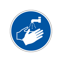 [17-P270VLA] Husk! At vaske hænder - Selvklæbende ark à 10 stk. - Ø 30 mm