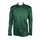 D-S Job-Tex Classic grøn arbejdsskjorte, polyester/bomuld, med 2 stk brystlommer samt skulderstrop
