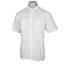 Kortærmet pilotskjorte, polyester 55%/bomuld, 45% med 2 stk brystlommer samt skulderstroper hvid str. 42 - REST SALG SÅ LÆNGE LAGER HAVES