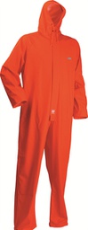 Regnheldragt, Hi-Viz orange, flammehæmmende coverall EN 343 ISO 14116,  dobbelt stormklap antistatisk