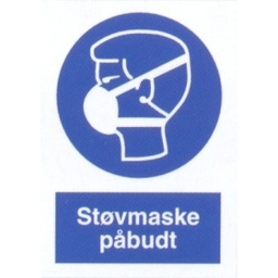 [17-P217PA4] Støvmaske påbudt, påbudsskilte, plast 297 X 210 mm