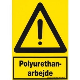 [17-9001-S] Polyurethan arbejde, advarselsskilt, selvklæbende folie
