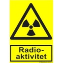 Radioaktivitet, advarselsskilt, plast