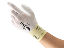 Ansell HyFlex 11-600 Sømløs, hvid halvdyppet PU-handske, på polyamidfor længde 200-260 mm