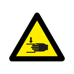 Fare for kvæstelse af hånd advarselsskilt - selvklæbende skilt