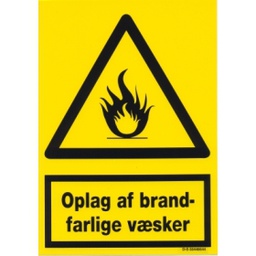 [17-A321VA4] Oplag af Brandfarlig væske, advarselsskilt, selvklæbende folie 297-210 mm