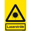 Laserstråler, advarselsskilt, hård plast 297 x 210 mm