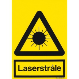 [17-A307PA4] Laserstråler, advarselsskilt, hård plast 297 x 210 mm