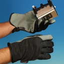 Grå/sort foret monterings handske i microfiber, velegnet som let vinterhandske med fremragende god fingerføling længde 225 mm. 13-5500
