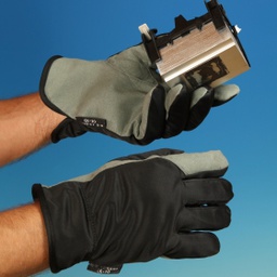 [13-5500-11] Grå/sort foret monterings handske i microfiber, velegnet som let vinterhandske med fremragende god fingerføling længde 225 mm. 13-5500