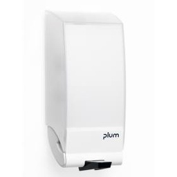 [21-P-4282] Plum 4282 CombiPlum miljørigtig og hygiejnisk dispenser i hvid plast, 0,5 liter kan monteres på lodrette flader 