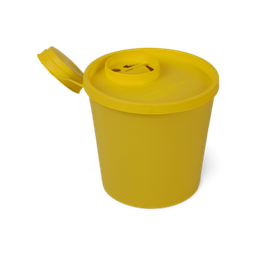 [31-DS-4608] Gul kanyleboks, 1 liter forsynet med advarselsmærkat
