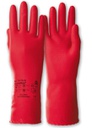 KCL Camapren 722 Rød bredspektret kemikaliehandske i Chloropren, med et godt greb om glatte emner, længde 290 til 300 mm tykkelse 0,6 mm AQL 0,65