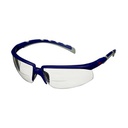 3M™ Solus™ 2000 beskyttelsesbriller, blå/grå brillestænger, anti-dug/anti-ridse, klar linse med læsefelt +1,5, S2015AF-BLU