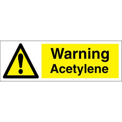 IMO advarselsskilt "Acetylene" 100 x 300 mm
