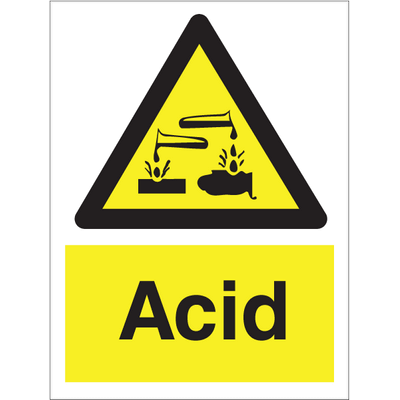 IMO advarselsskilt "Acid" 200 x 150 mm