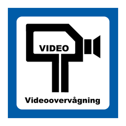 Videoovervågning piktogram skilt med tekst, plast