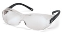 Letvægt klar H2X Anti-dug OTS sikkerhedsbriller med sorte stænger Ridsefast polycarbonatlinse giver 99% UVA / B / C-beskyttelse. Passer over briller op til 151 mm x 49 mm
