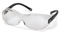 [32-ES3510STJ] Letvægt klar H2X Anti-dug OTG sikkerhedsbriller med sorte stænger Ridsefast polycarbonatlinse giver 99% UVA / B / C-beskyttelse. Passer over briller op til 151 mm x 49 mm