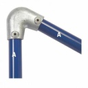 Justerbar bøjning med spids vinkel (11°-30°) - fitting 56A, 42,4 mm (56A-7), Kee Clamp galvaniseret rørfitting
