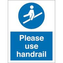 Please use handrail påbudsskilt , Selvklæbende 210 x 148 mm