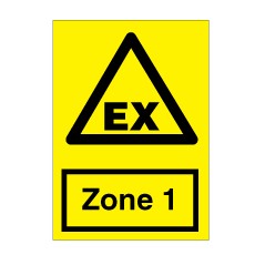 Zone 1 Atex-skilt - advarselsskilt