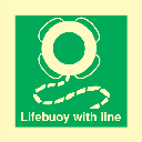 Lifebuoy with line - Photoluminescent Rigid - 150 x 150 mm