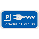 Undertavle - Parkering forbeholdt elbiler og elbil UE 33,4 symbol