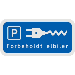 Undertavle - Parkering forbeholdt elbiler og elbil UE 33,4 symbol