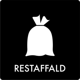 Affaldsskilt Restaffald AF3001, selvklæbende vinyl (klistermærke)