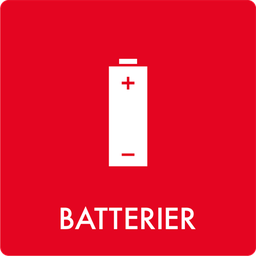 Affaldsskilt Batterier AF1802, Selvklæbende