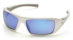 [32-P-ESW5665D] Sikkerhedsbrille Blå H2X anti-dug linse med hvid ramme - Pyramex Goliath