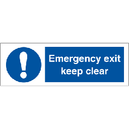 Emergency exit keep clear efterlysende selvklæbende