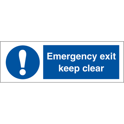 Emergency exit keep clear efterlysende selvklæbende