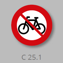 PREMARK C 25.1 Cykel og lille knallert forbudt trafikskilt