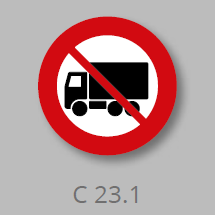 PREMARK C 23.1 Lastbil forbudt trafikskilt