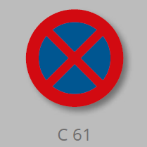 PREMARK C 61 Standsning forbudt trafikskilt