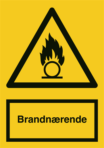 Brandnærende advarselsskilt