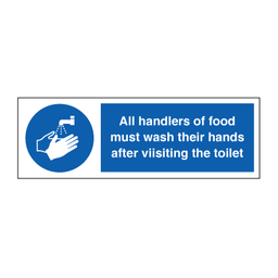 All handlers of food must wash hands 100x300 mm