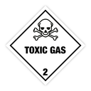Toxic gas kl. 2 fareseddel 250 x 250 mm