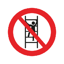 [17-J-F172RAC5] Forbudt at klatre i reolerne - aluminium