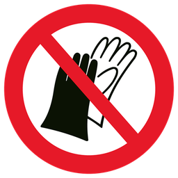 [17-J-F174RAC5] Handsker forbudt skilt, symbol, aluminium Ø 225