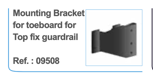 [23-A-09508] Aluminium mounting bracket for toe board H150 mm for top fix guardrail Rif. VS