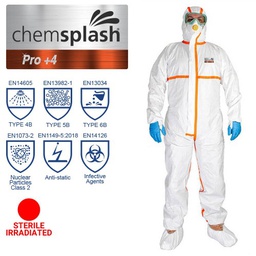 Chemsplash Pro +4 dragt, type 4B/5B/6B (Sterilt bestrålet). Dragt nr. 2767