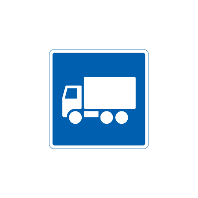 Anbefalet rute for lastbiler E 22,1 oplysningstavle
