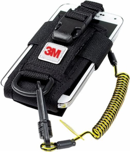 [35-1500089] 3M™ DBI-SALA® justerbart radio-/mobiltelefonhylster, spiralline, hurtiglås-til-øje og D-miniring 1500089