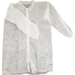 Let Gæste kittel i polypropylen  Visitor Coat m/lynlås elastik i ærmer samt indvendig lomme, kort model
