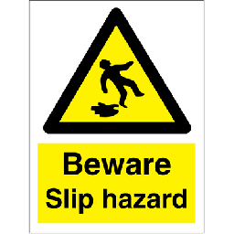 Beware Slip hazard 200x150 mm